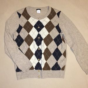 J. Crew button up Argyle Sweater